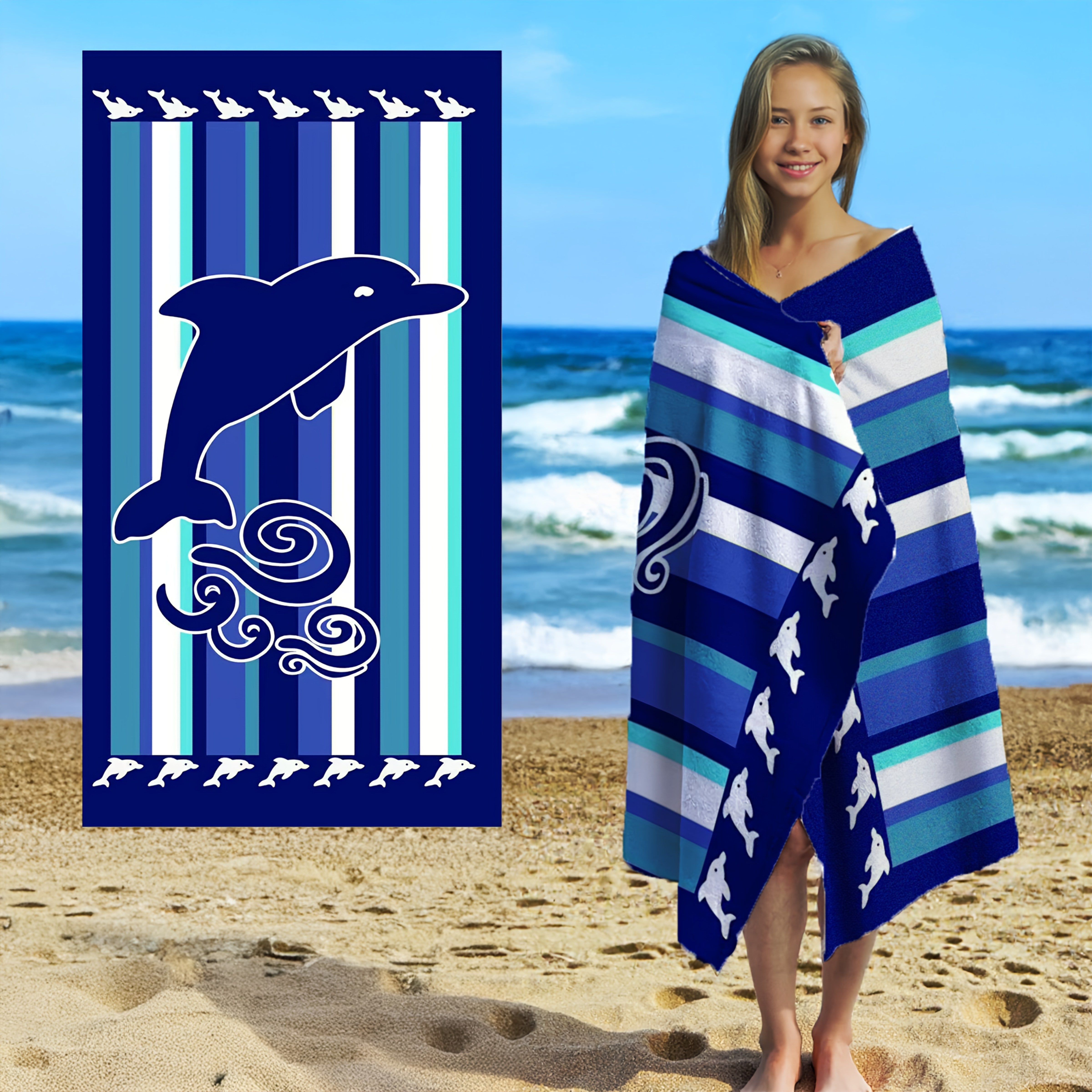 TideWrap | Extra grote strandhanddoek van microvezel - sneldrogend, ultrazacht, gedurfde print