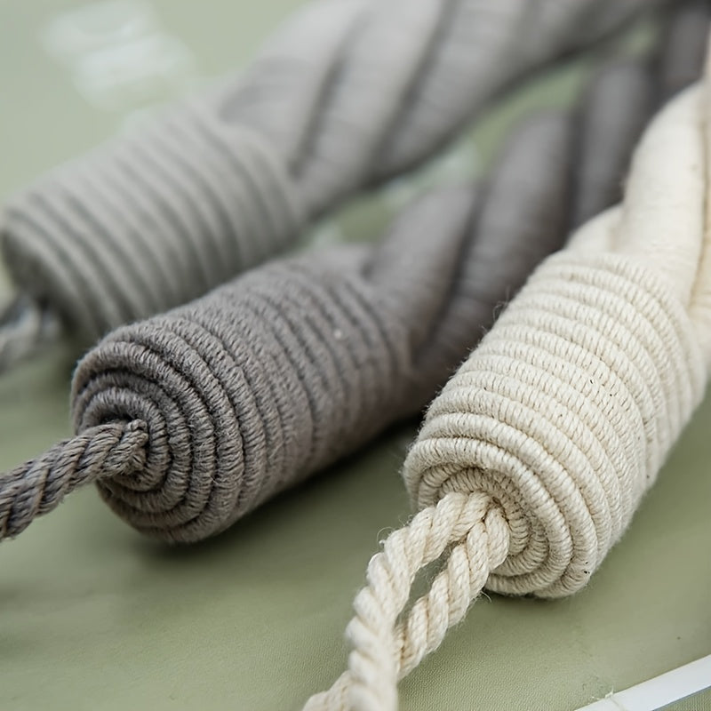 DoorKnot | Retro touw deurstopper – robuuste stoffen deurwig, rustieke deurhouder zonder boren