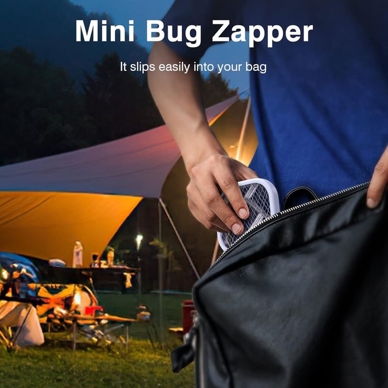 BuzzZap | USB Mini elektrische vliegenmepper – oplaadbaar, draagbaar insectendodend apparaat, draagbare muggen- en vliegenverdelger
