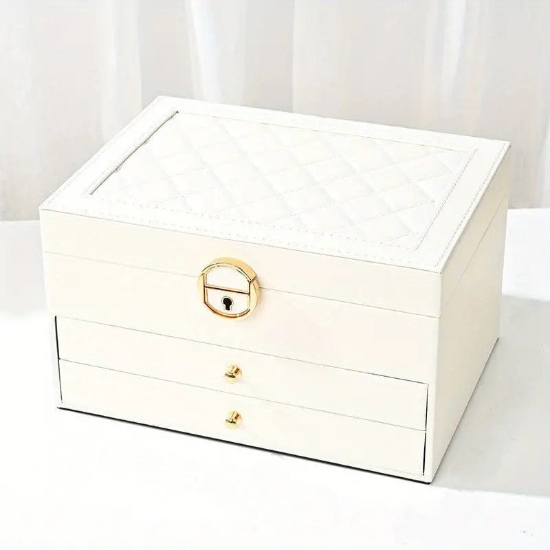 EleganceBox | Sieradendoos van leer met meerdere lagen - Elegante opslag & organisator voor ringen, kettingen, oorbellen