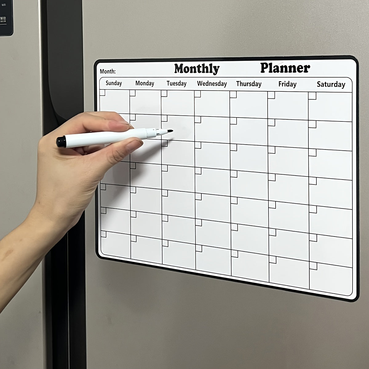 MagSched | Magnetische whiteboardkalender voor koelkast - Maandplanner, Keuken Organisator