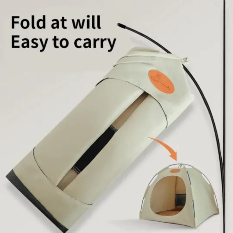 PawLodge | Huisdierententnest – Duurzaam katten- en hondenbed, krasbestendig, draagbaar, lichtgewicht