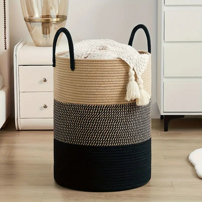 ChicTidy | Elegante geweven wasmand – Duurzame opbergmand van touw voor kleding