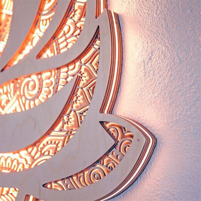 Glowdala | Moderne LED Lotus Mandala Wandlamp - Decoratieve sfeerverlichting