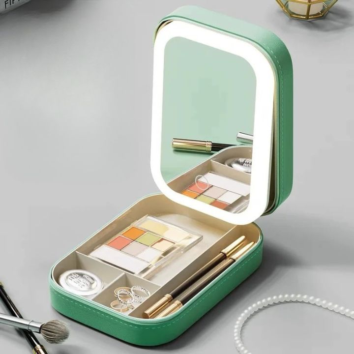GlowVault | Draagbare cosmeticatas met LED spiegel voor make-up organisatie & reizen