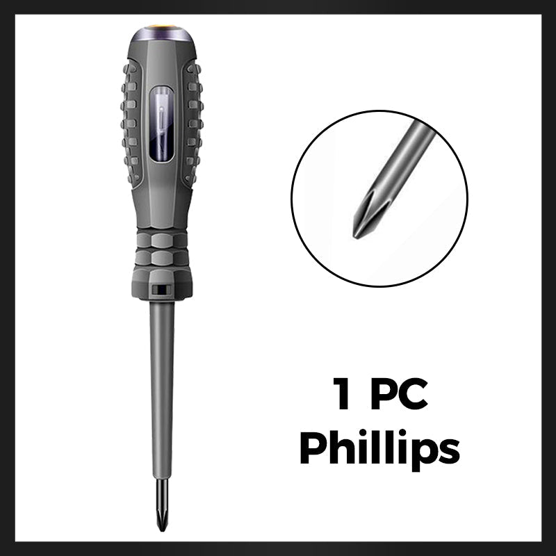 VoltScrew | 2-in-1 magnetische schroevendraaier met hoog koppel en elektriciteitsdetector – sleuf- en kruiskopbits