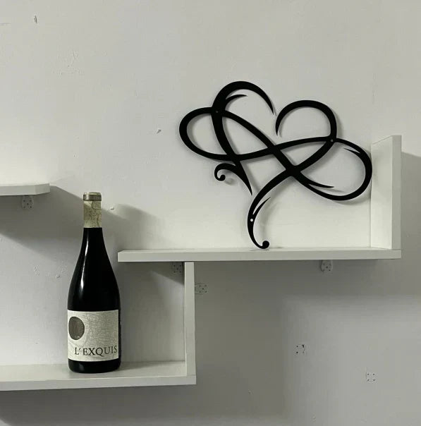 LoveLoop | Metalen wanddecoratie voor oneindige liefdeshartjes - Moderne metalen wanddecoratie