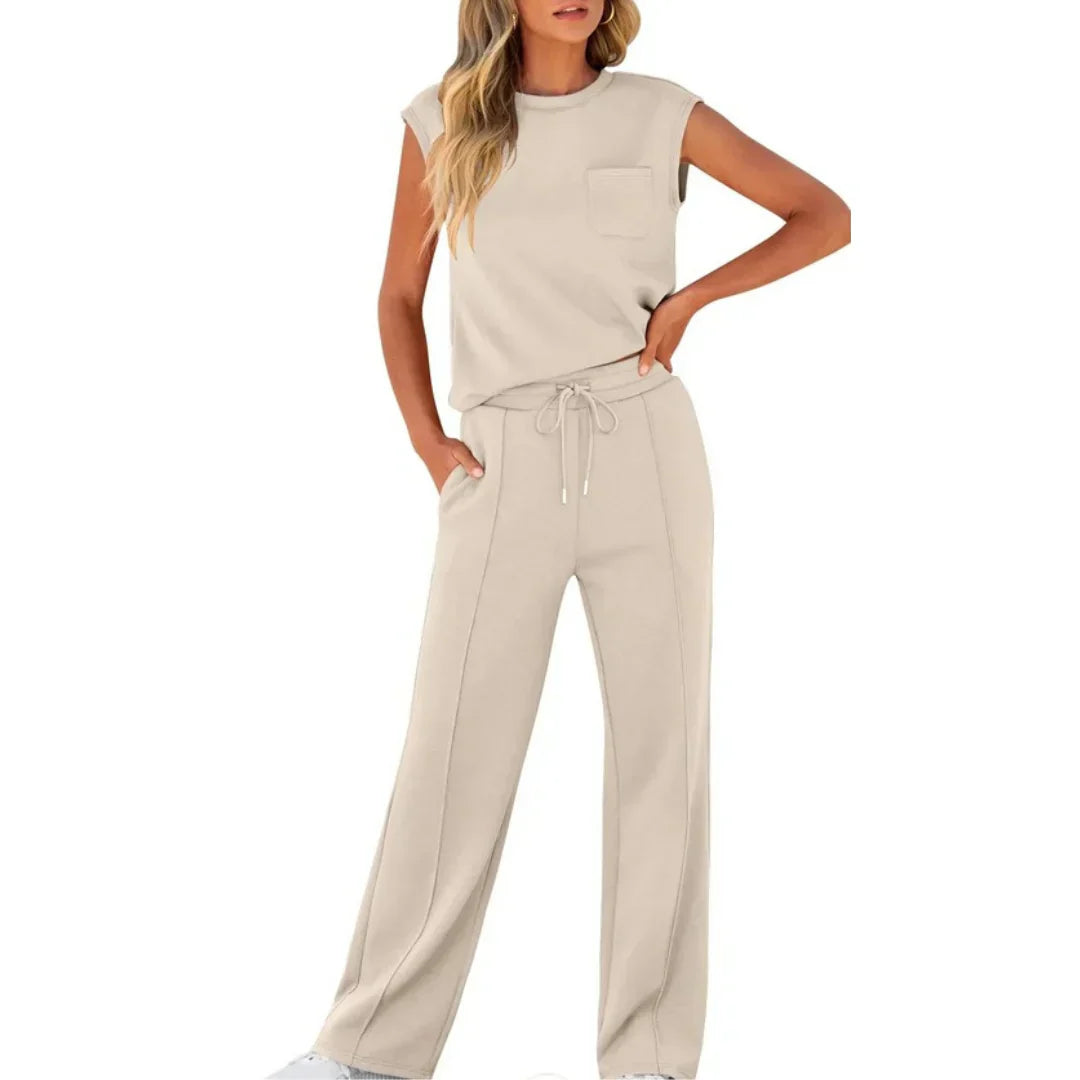 Fumi | Dames zachte zomerse loungewear set – 2-delige casual bijpassende set