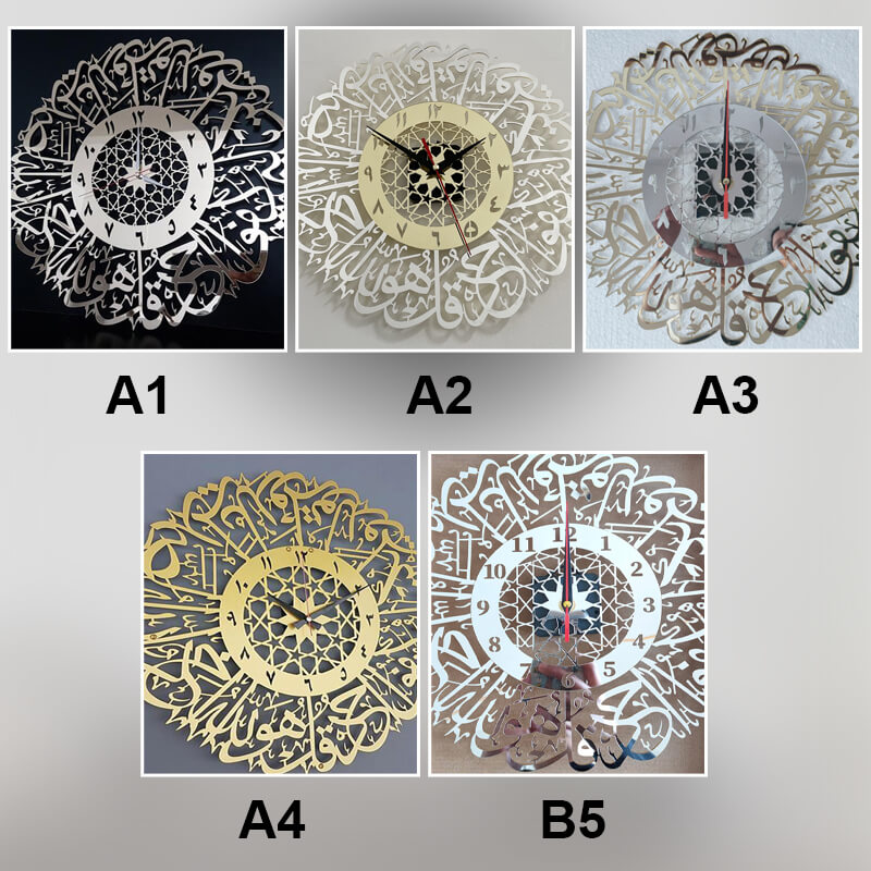 GleamTime | Wandklok met acrylspiegel – Stille, stijlvolle, moderne decoratieve klok voor thuis en op kantoor