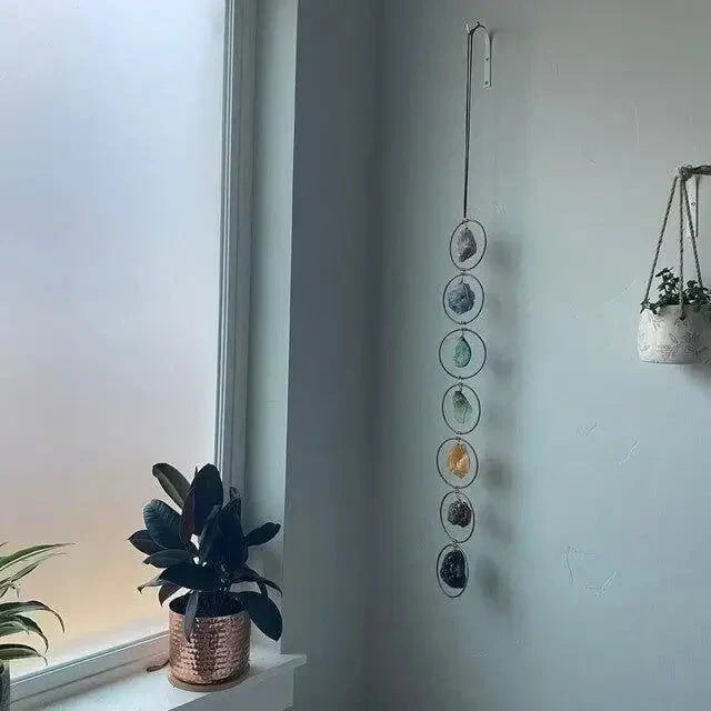 AuraCharm | 7 Chakra Hangend Ornament – Helende Kristallen Decoratie, Positieve Energie, Meditatie