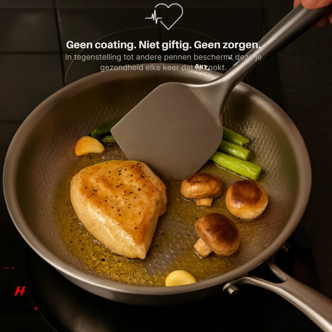 HammerLux | Titanium gehamerde koekenpan – Duurzaam, niet-giftig kookgerei voor een gezond en stijlvol huis