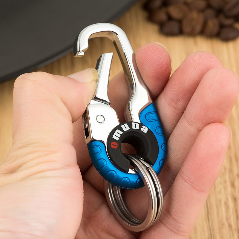 KeyMaster | Metalen karabijnhaak sleutelhanger - draagbare bergbeklimmen Clip met 2 ringen, Anti-Lost Outdoor EDC sleutelhouder