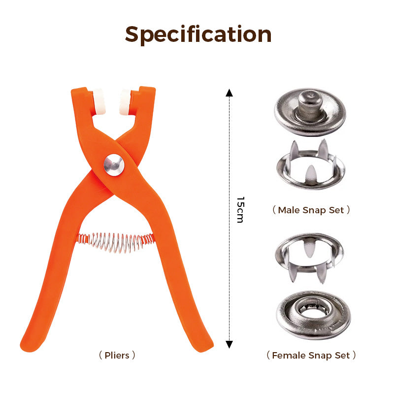 SnapSmith | Metalen drukknopen en tanggereedschapsset – DIY-kledingknutselset met opbergdoos