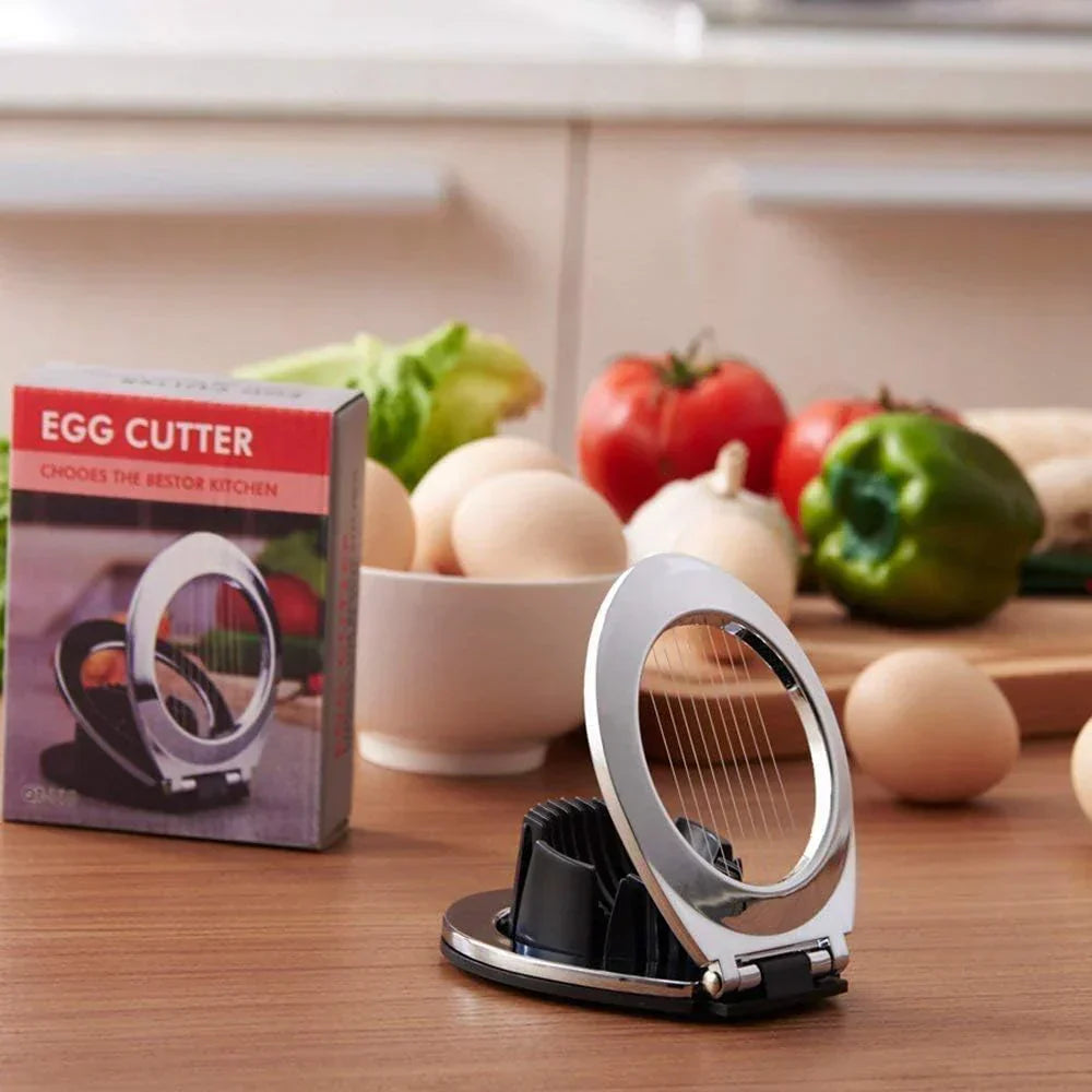 EggTrim | 3-in-1 roestvrijstalen eiersnijder – multifunctioneel keukengereedschap voor gekookte eieren