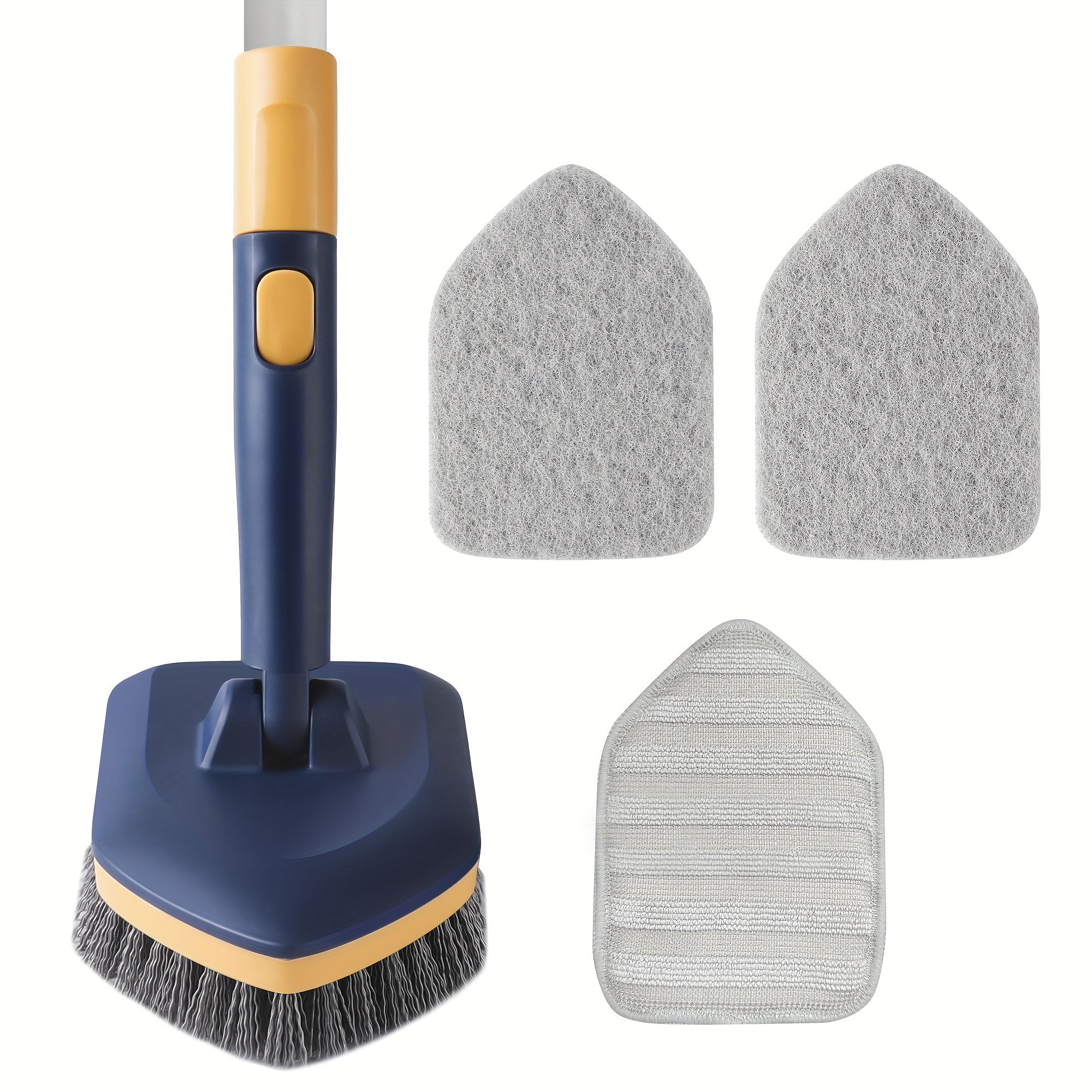 MightyBrush | 3-in-1 uitschuifbare bad- en tegelschrobborstel – 127 cm lange steel, badkamer-, bad-, vloer- en toiletreiniger