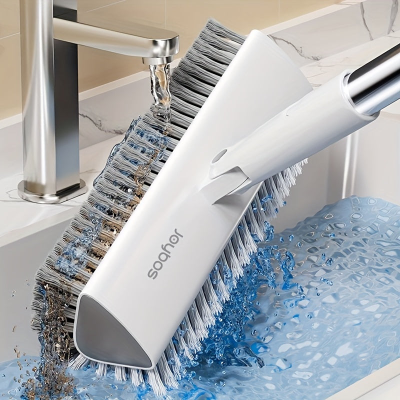 EdgeClean | Dubbelzijdige vloerschrobber met V-vormige kop – stijve borstelharen voor grondige reiniging