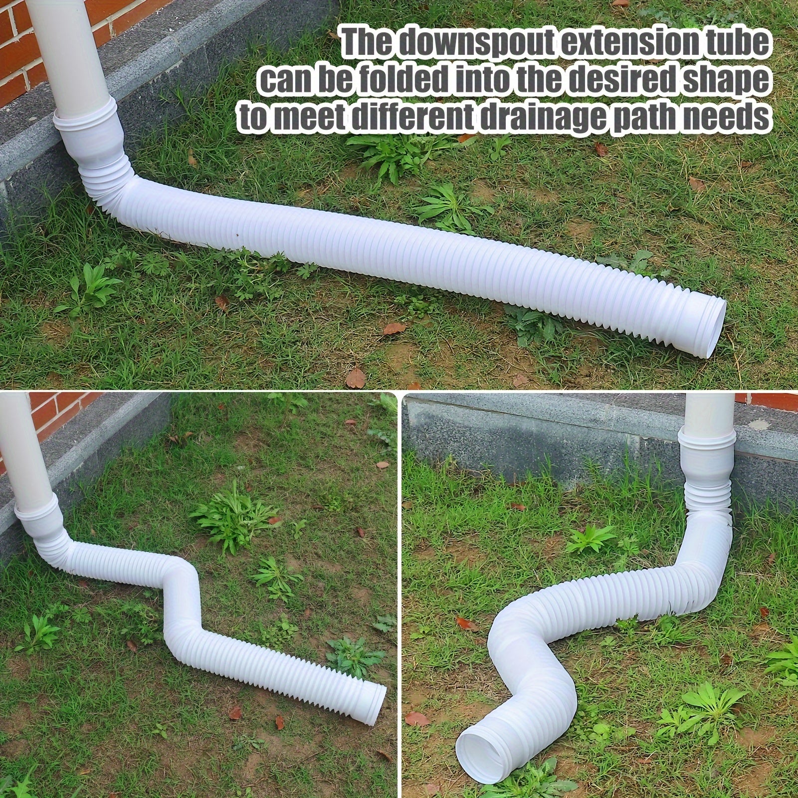 DrainStretch | Ronde regenpijpverlenging – Telescopische PE-regenwaterafvoerpijp, flexibele gootverbinding