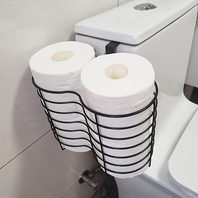 HangRoll | 4-Rollen Hangende Toiletpapierhouder – Metaal, Boorloos, Stevige Badkameropslag