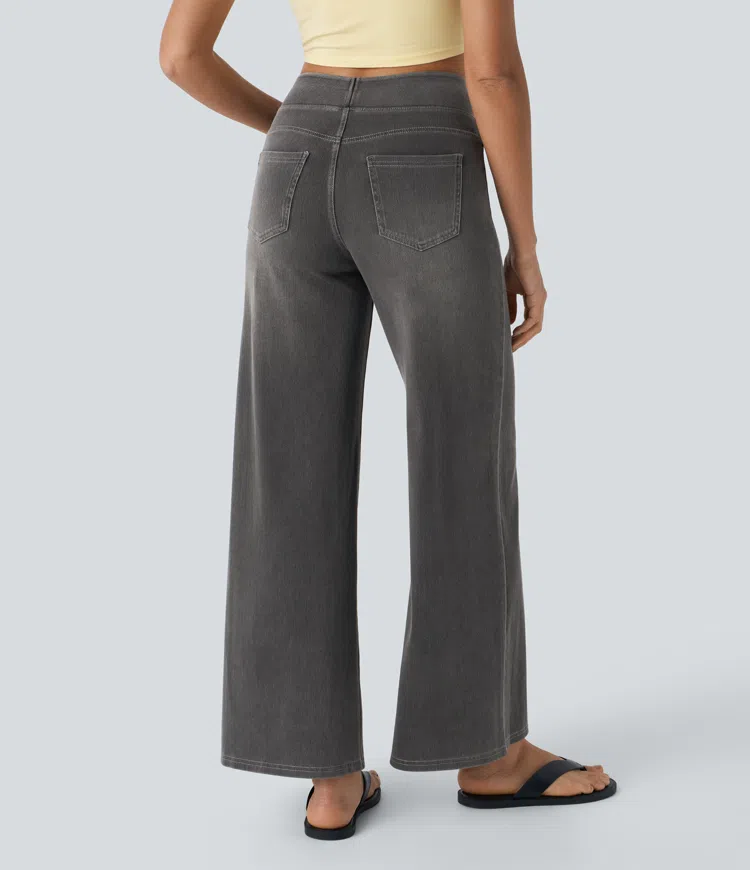 Rexina | Dames high-waisted wijde jeans – Comfortabele stretchdenim, trendy losvallende casual broek