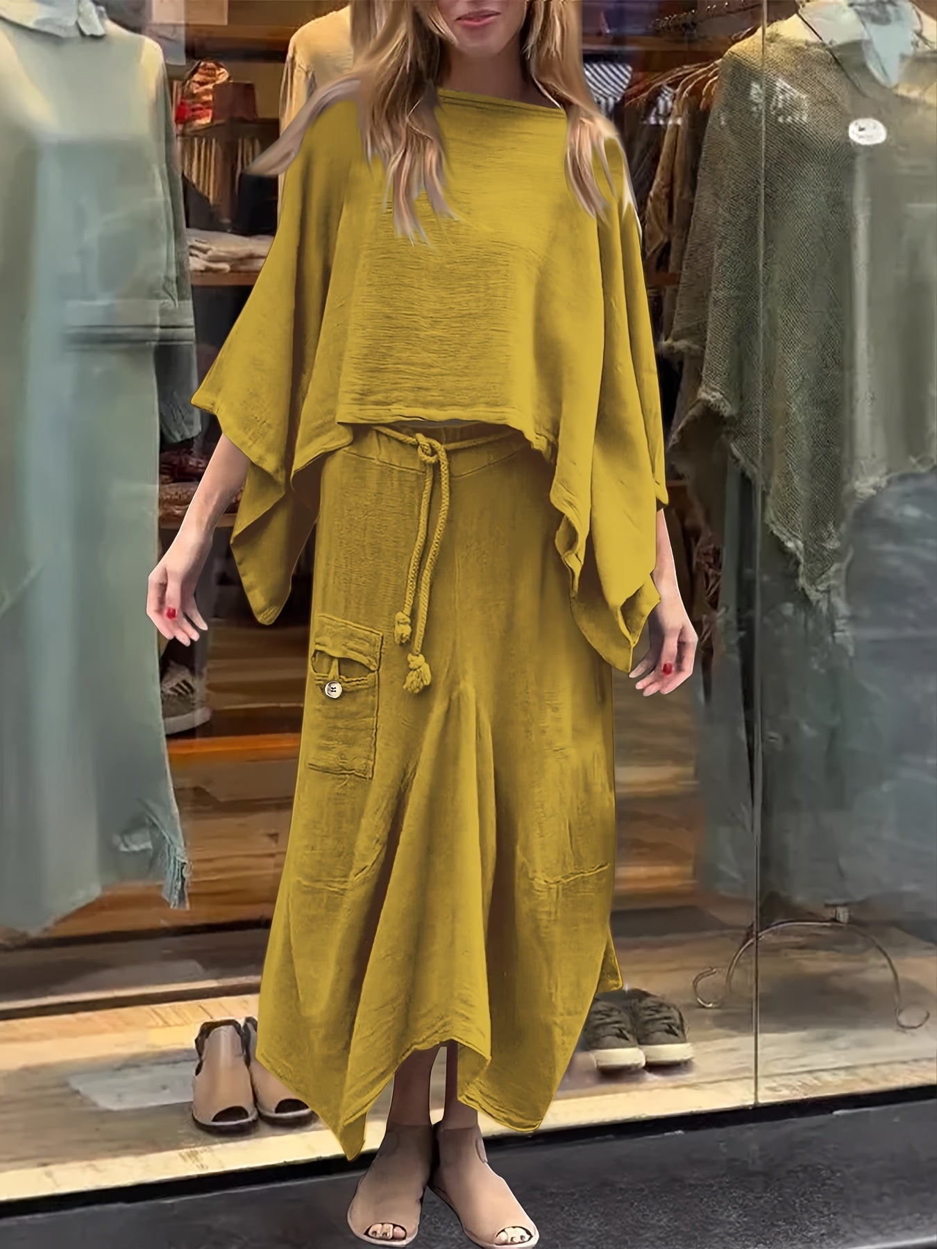 Lyrissea | Dames 2-Delige Top & Rok Set – Losse Casual Versleten Outfit, Zomerse Mode