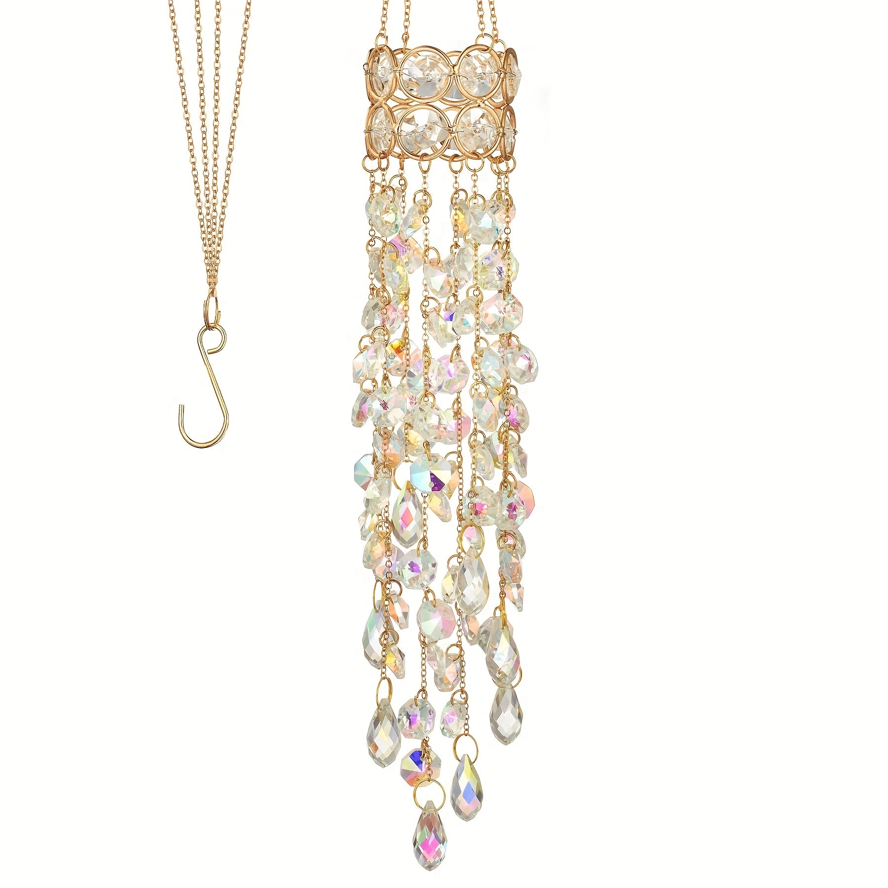 SunPrism | Kristallen Zonnevanger Raamhanger, Verguld Prisma Suncatcher, Regenbooglicht Maker