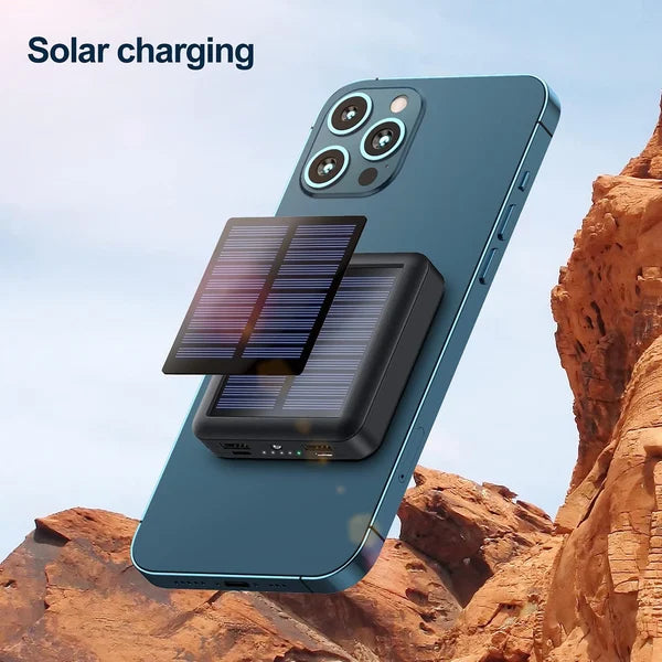MegaVolt | Hoge capaciteit zonne-energiebank - draagbare USB-oplader, waterdicht, buiten, snel opladen, 20000mAh batterij