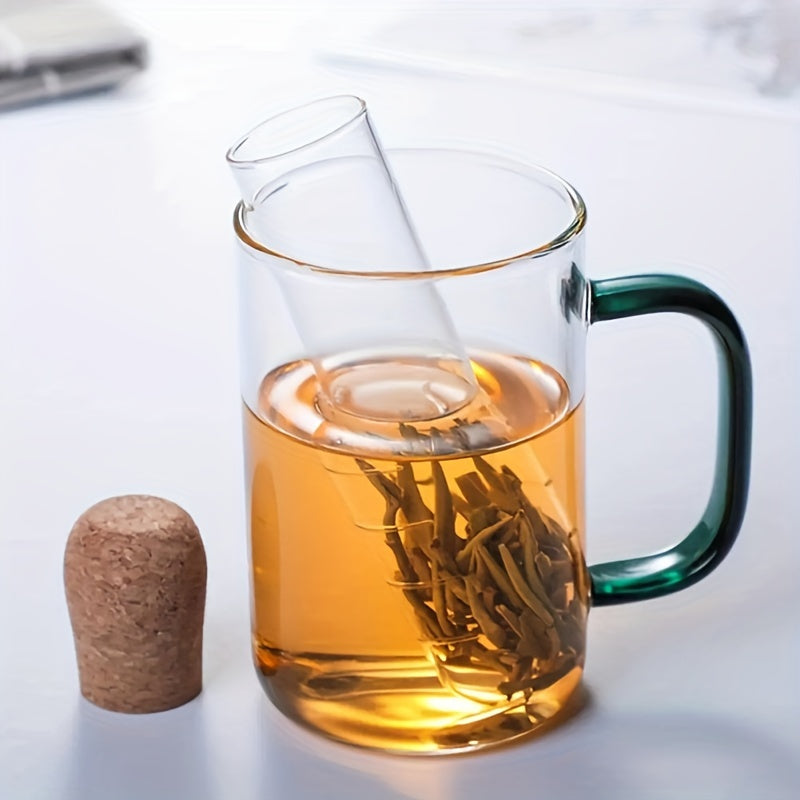 TeaTube | Glazen thee-ei fles - Mini transparante kurk zeef buis voor het zetten van losse thee