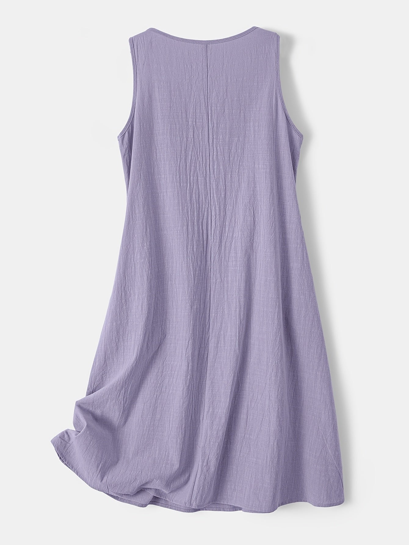 Teyla | Damesjurk met knopen – Effen, vestachtige, loszittende, casual midi-jurk