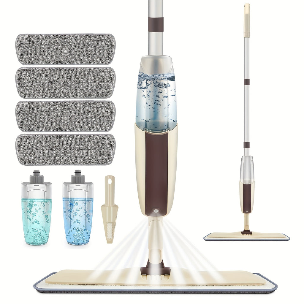RevoMop | Herbruikbare Microvezel Spray Mop - Moeiteloos vloeren reinigen, roterende mop met herbruikbare pads