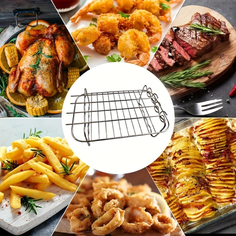 FryForge | Pro Air Fryer-gereedschapsset – BBQ-spietsysteem & hittebestendige stalen kookstandaard
