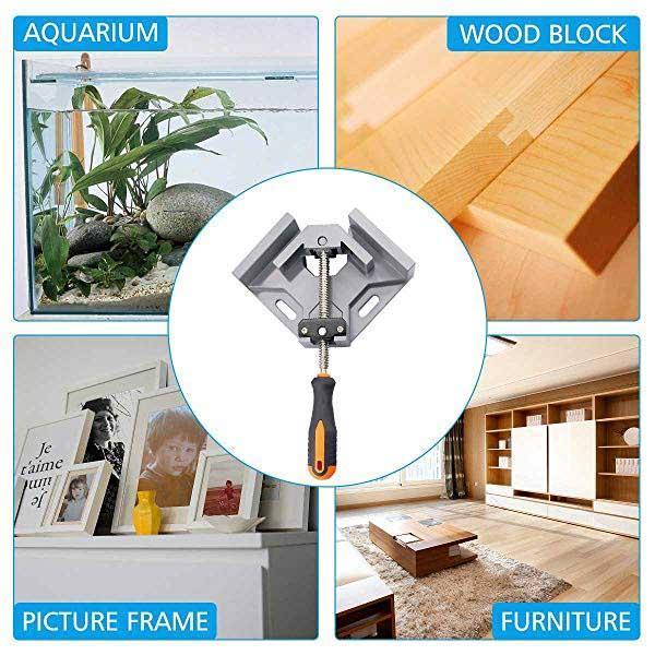 AxisClamp | 90° haakse klem – verstelbare houder voor hout, metaal en glas, aluminiumlegering