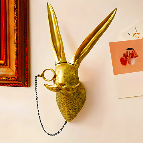 BeastAura | Handgemaakte wanddecoratie van hars in de vorm van een dierenkop – Vintage rustieke sculptuur