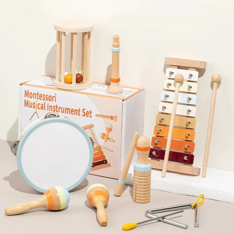 TinyTunes | Montessori houten muziekset voor kleuters - gestemde xylofoon, maracas en vroege leerinstrumenten