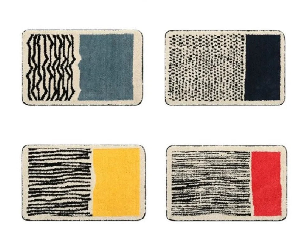 AbstractStep | Scandinavische stijl Abstract Antislip Badmat - Handgemaakt & Stijlvol Badkamerkleed