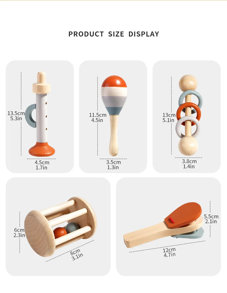 TinyTunes | Montessori houten muziekset voor kleuters - gestemde xylofoon, maracas en vroege leerinstrumenten
