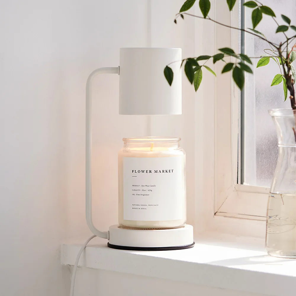 CalmFlame | Minimalistische dimbare kaarsverwarmer - Stijlvolle metalen kaarsverwarmer voor thuis, veilig en instelbaar licht