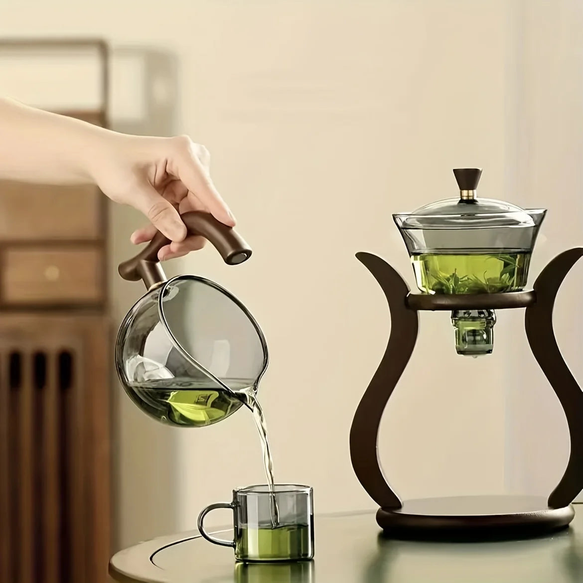 ZenBrew | Creative Lazy Theepot Set - Unieke Overgiet Theepot met Magnetische Druppelaar, Infuser & Handvat