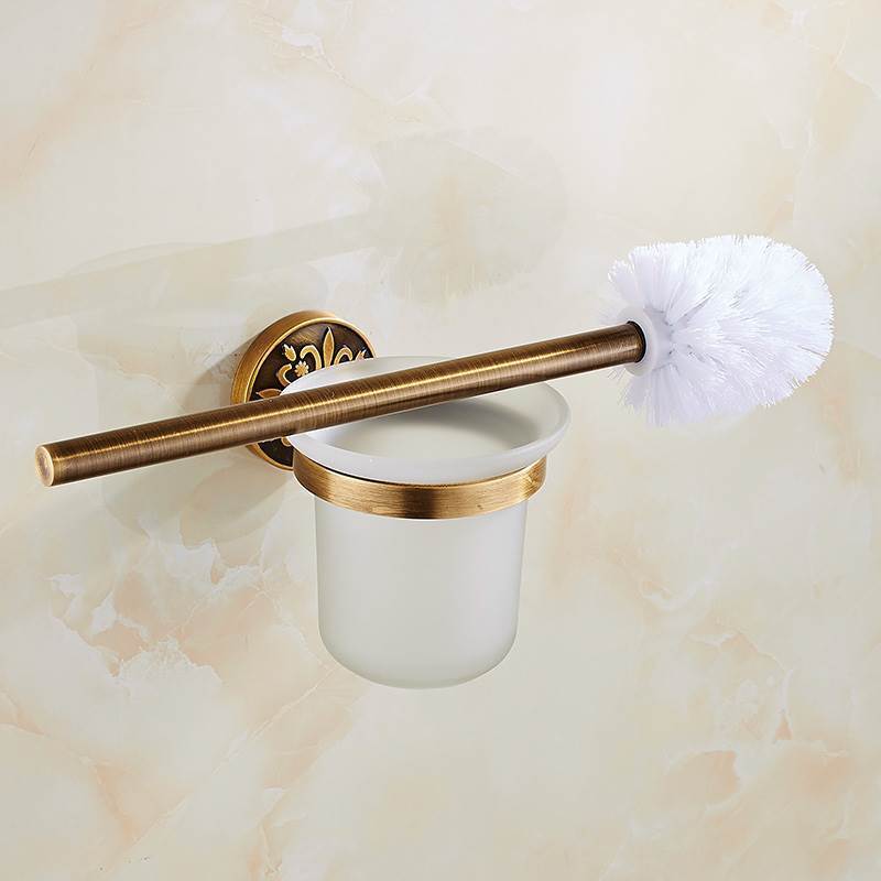 HeritageRust | Antiek Bronzen Badkamerbeslag Set - Handdoekrek, Toiletpapierhouder & Borstelhouder, Aluminium