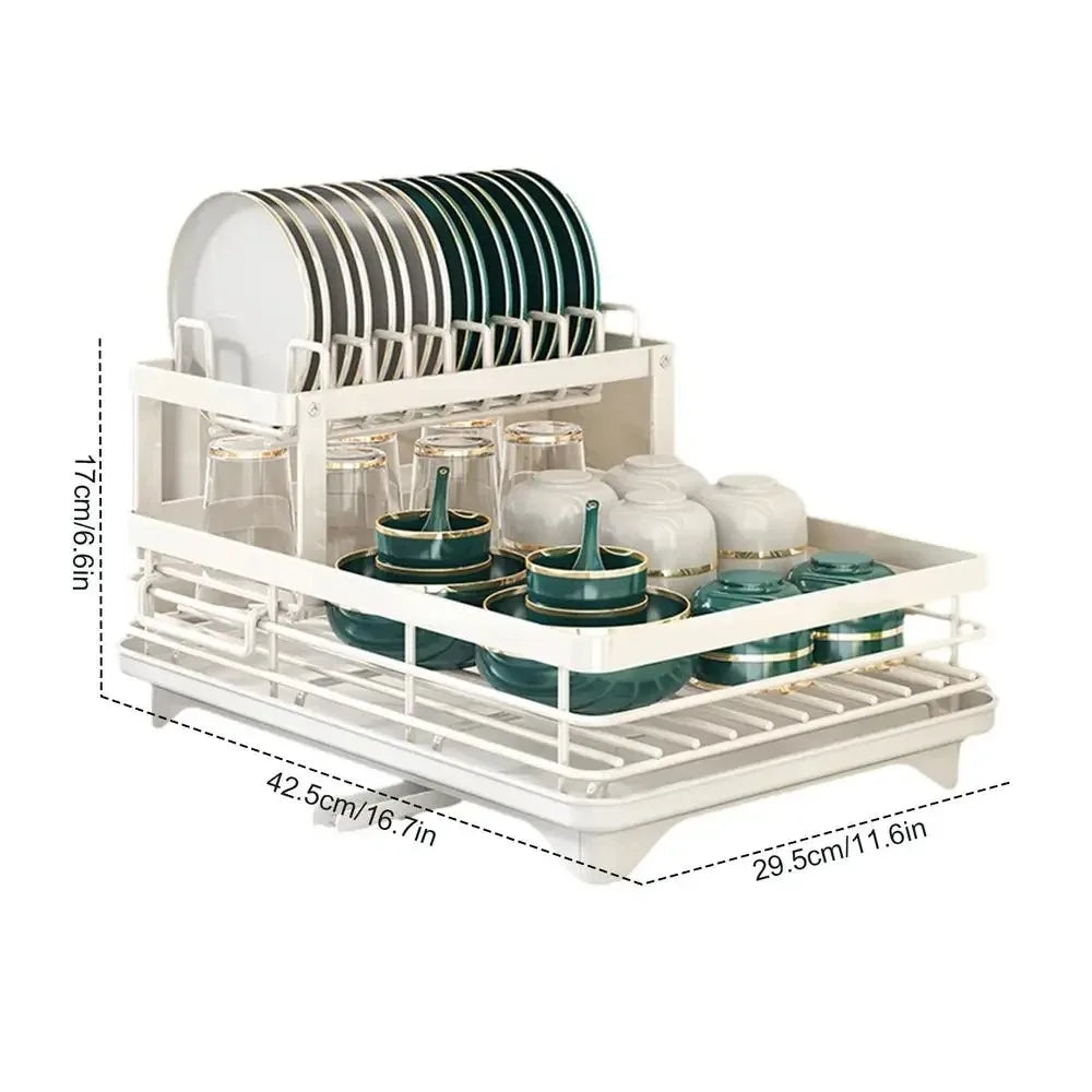 DishLift | Expandable Kitchen Dish Rack – Practical Space-Saving Plate & Utensil Drainer