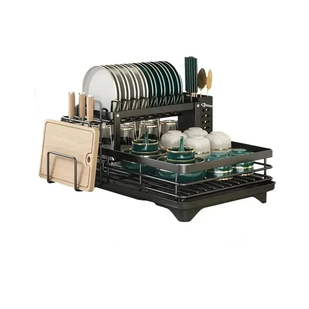 DishLift | Expandable Kitchen Dish Rack – Practical Space-Saving Plate & Utensil Drainer