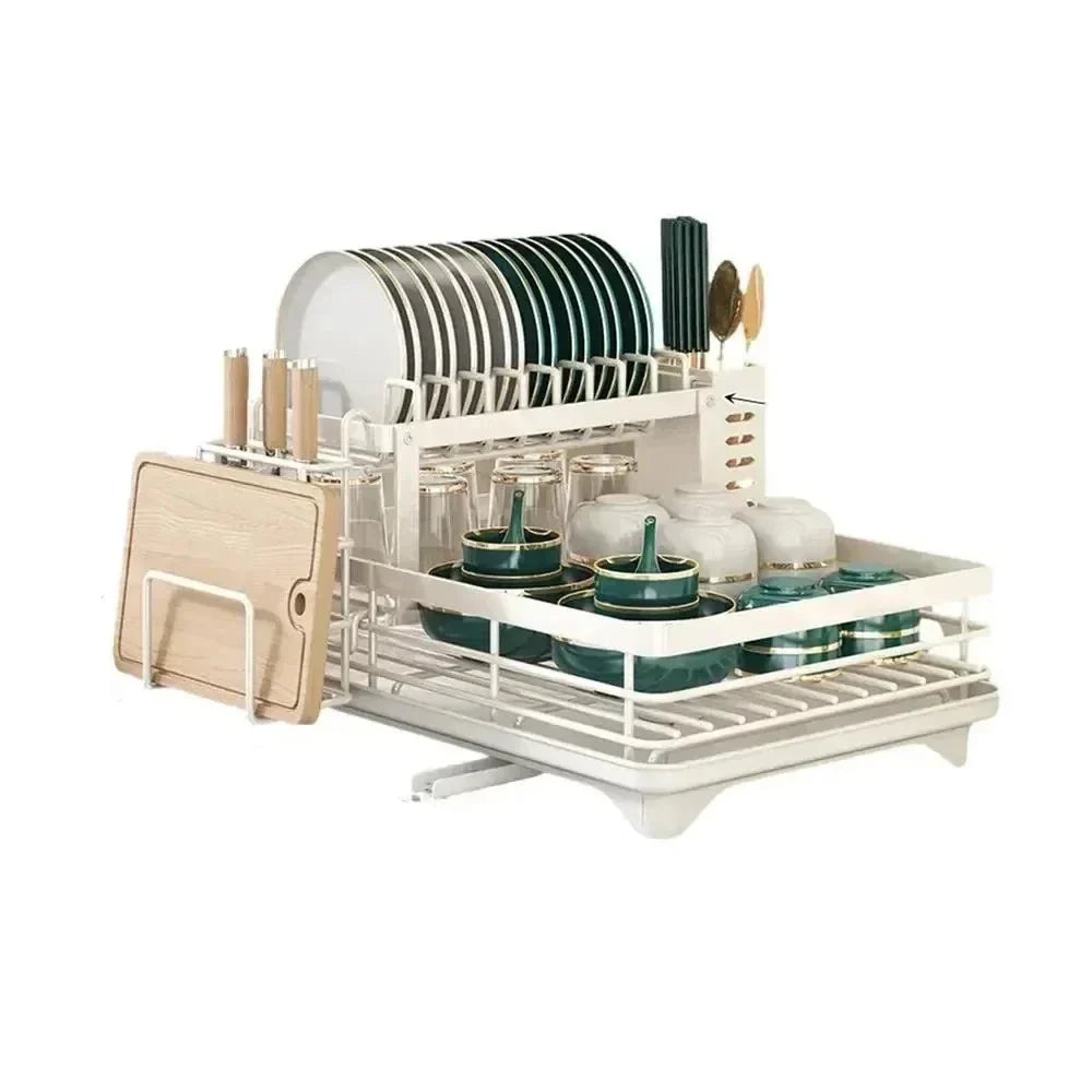 DishLift | Expandable Kitchen Dish Rack – Practical Space-Saving Plate & Utensil Drainer