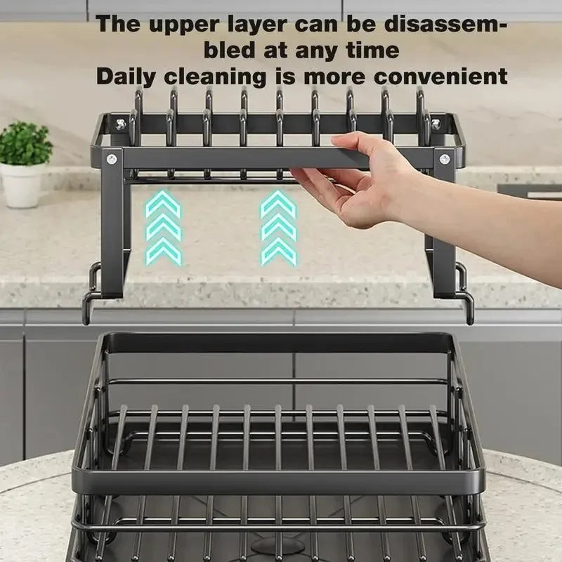 DishLift | Expandable Kitchen Dish Rack – Practical Space-Saving Plate & Utensil Drainer