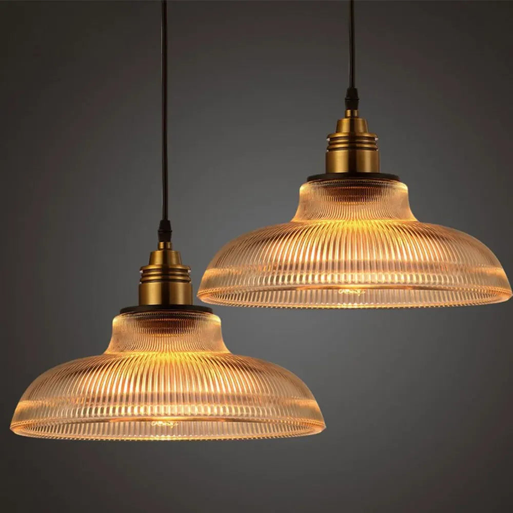 Rustica | Vintage glazen hanglamp - industriële stijl retro plafondlamp voor eetkamer en woonkamer