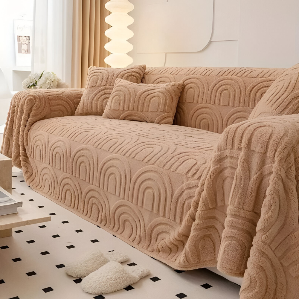 JacquaWrap | Multifunctionele jacquard bankhoes – met patroon, duurzaam, geschikt voor alle soorten banken