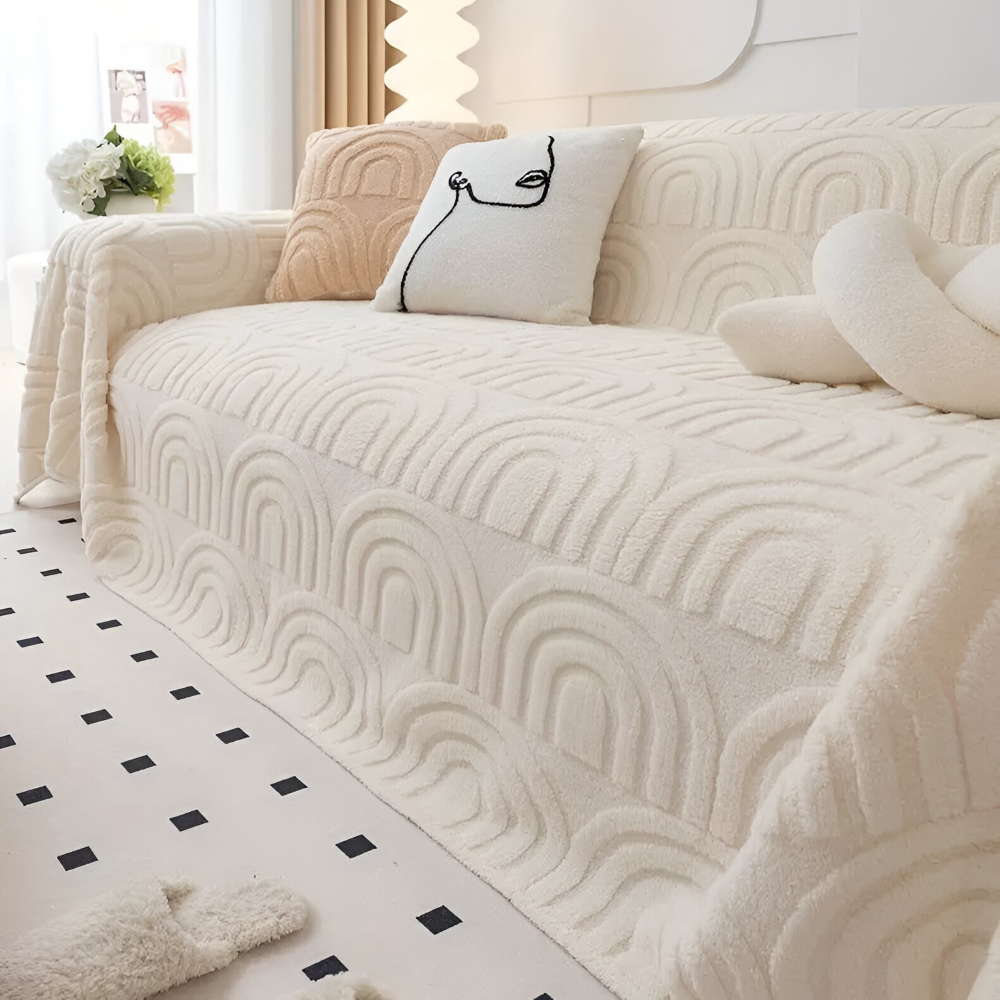 JacquaWrap | Multifunctionele jacquard bankhoes – met patroon, duurzaam, geschikt voor alle soorten banken