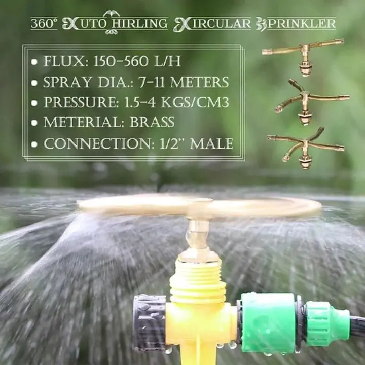 Sprinklix | Automatische 4-Arm sproeier - 360° tuin- en gazonbesproeiing, verstelbaar sproeibereik