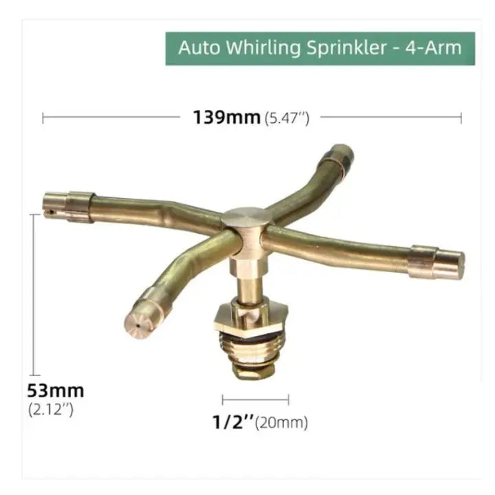 Sprinklix | Automatische 4-Arm sproeier - 360° tuin- en gazonbesproeiing, verstelbaar sproeibereik