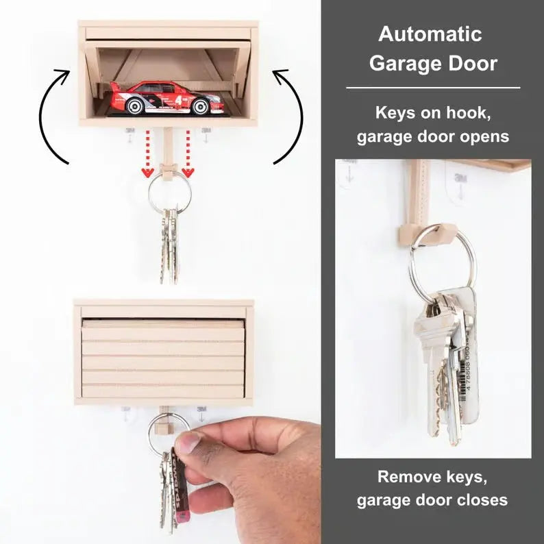 DriveDock | Garage-stijl autosleutelhouder – Creatieve sleutelhouder voor aan de muur