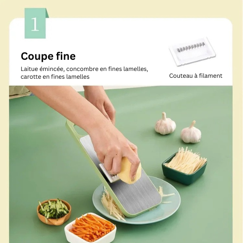 VegCutPro | 5-in-1 Multifunctionele Groentesnijder, Snijder & Hakker met Handbeschermer