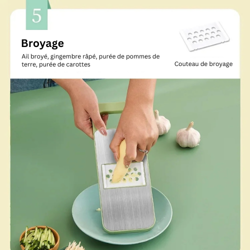 VegCutPro | 5-in-1 Multifunctionele Groentesnijder, Snijder & Hakker met Handbeschermer